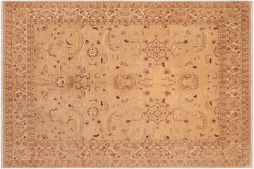 handmade Traditional Kafkaz Chobi Ziegler Tan Beige Hand Knotted RECTANGLE 100% WOOL area rug 8 x 10